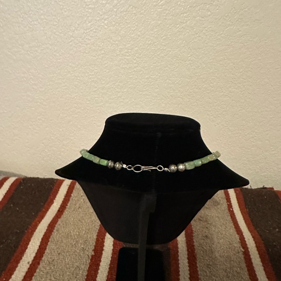 Hand Crafted GreenTurquoise and Sterling Silver Beaded Necklace by Unique Earth - Picture 4 of 4